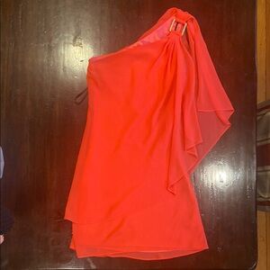 Laundry By Shelli Segal One Shoulder coral Dress